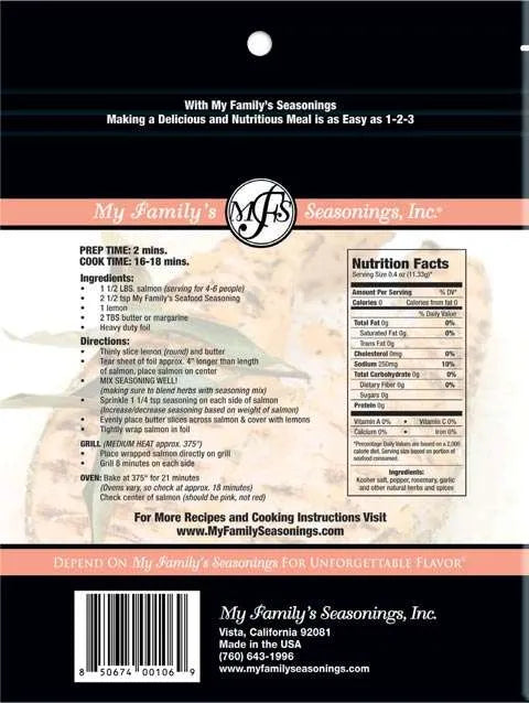 10.2 oz My Family's Salmon Seasoning