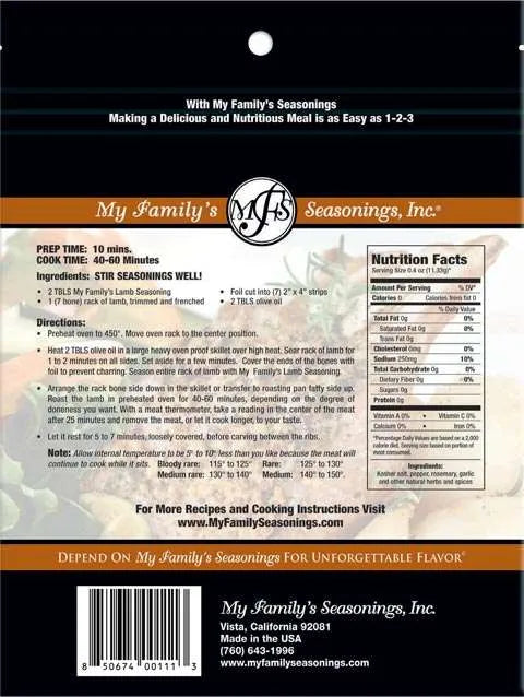 3.6 oz My Family's Lamb Seasoning