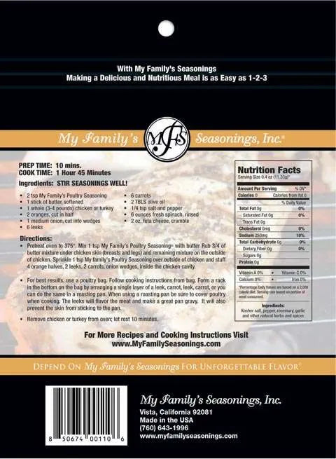 3.6 oz My Family's Poultry Seasoning