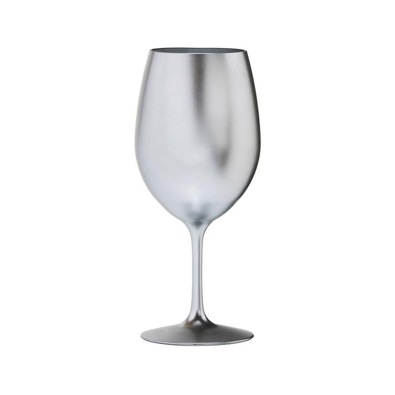 Metallic Silver Wine Glass