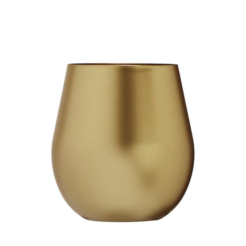 Metallic Gold Stemless Wine Glass