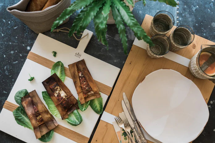 White Rectangle Mod Charcuterie Board, Medium