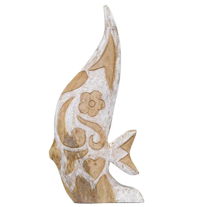 Natural Wood Fish Carved